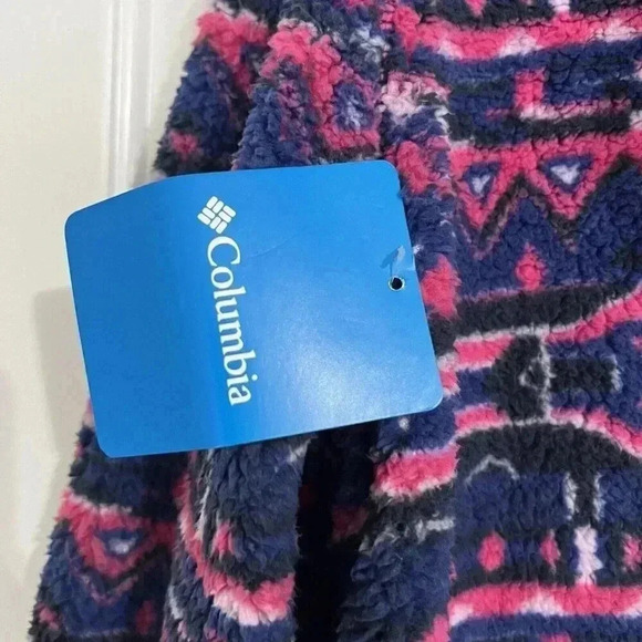 Columbia Women's West Bend Hoodie, Dark Sapphire Stripe Print Size XL Pink/Blue - Picture 5 of 9